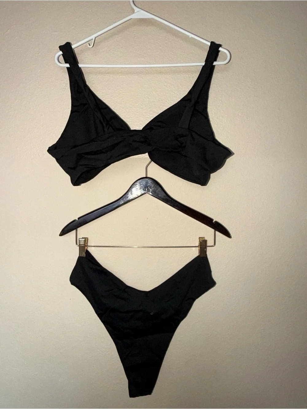 New Classic Black V-Waist Bikini Set - Women Swim XXL